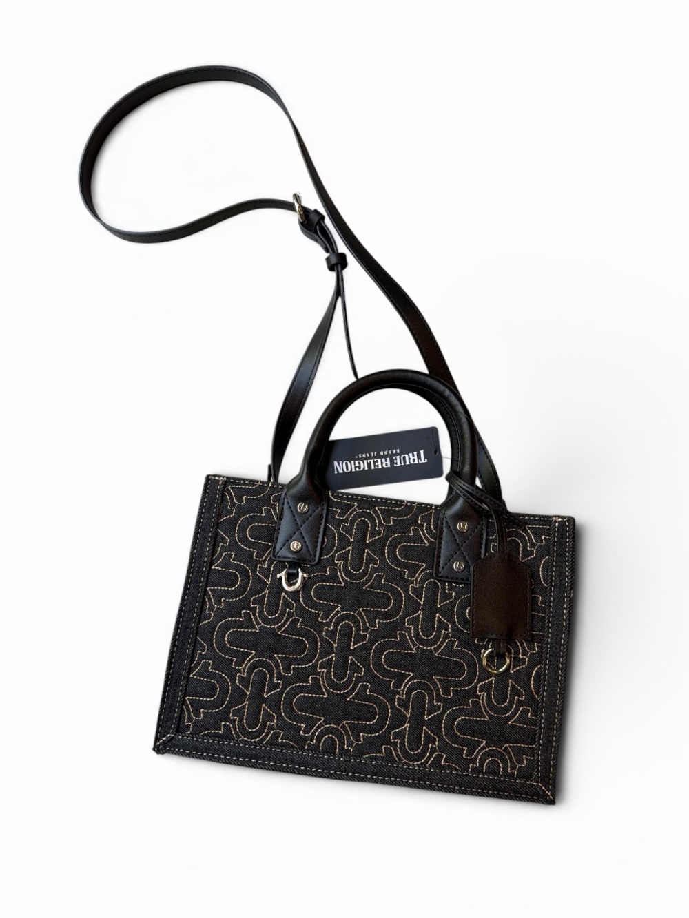 True Religion Black Quilted Satchel - Picture 2 of 5